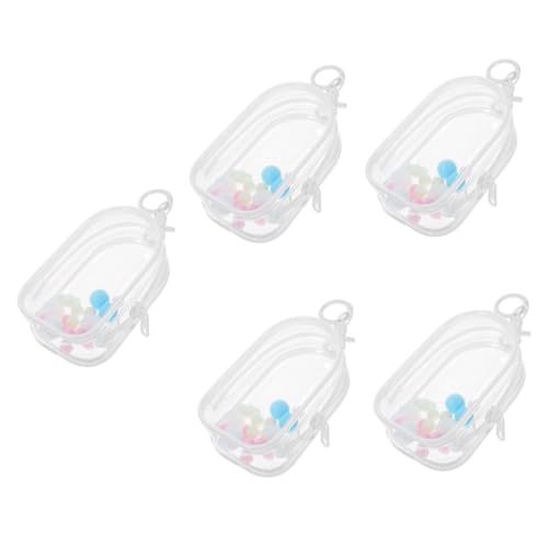 LALADEFIEE 5 Sets Show Bag Einkaufstasche Schlüsselanhänger Spielzeug Durchsichtige Vitrine Puppentasche Für Puppe PVC Durchsichtiger Mini Koffer Stoffpuppen von LALADEFIEE