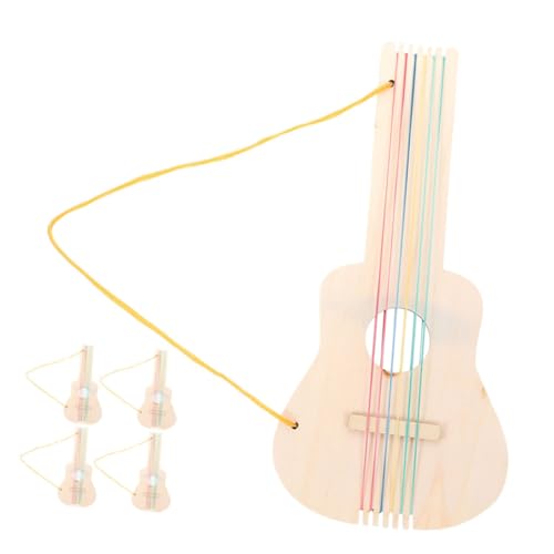 LALADEFIEE 5 Stück Doodle Zeichnungsgitarre DIY E Gitarre Set Unlackiertes Musikspielzeug DIY Gitarren Set Unvollendetes Gitarren Set E Gitarre Unvollendete Kinderinstrumente von LALADEFIEE