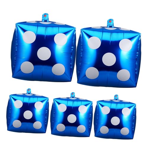 LALADEFIEE 5 Stück Würfel Folienballons Party Dekorationen Blau Würfelförmig Spiel Nacht Geburtstag Hintergrund Zubehör LALADEFIEE 5 Stück Würfel Folienballons Party Dekorationen Blau Würfelförmig Spiel Nacht Geburtstag Hintergrund Zubehör von LALADEFIEE
