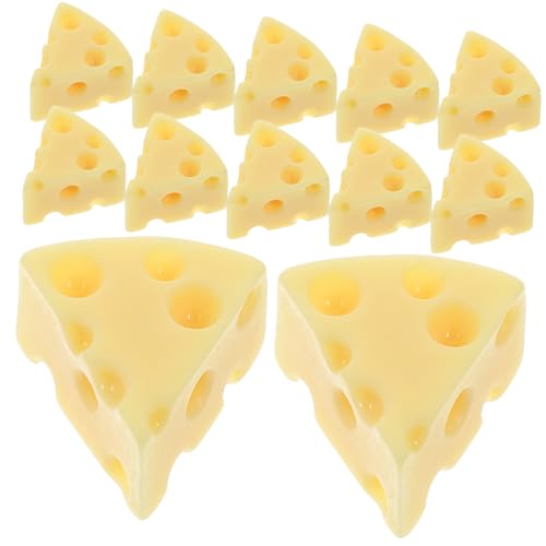 LALADEFIEE 50 Stück Mikrokäse küche deko küchen deko Käse Handwerk Simulation Käse käsesortiment Käse-Modell lebendiges Käsemodell Käsedekore gefälschter Käse Käsemodelle Harz Yellow von LALADEFIEE