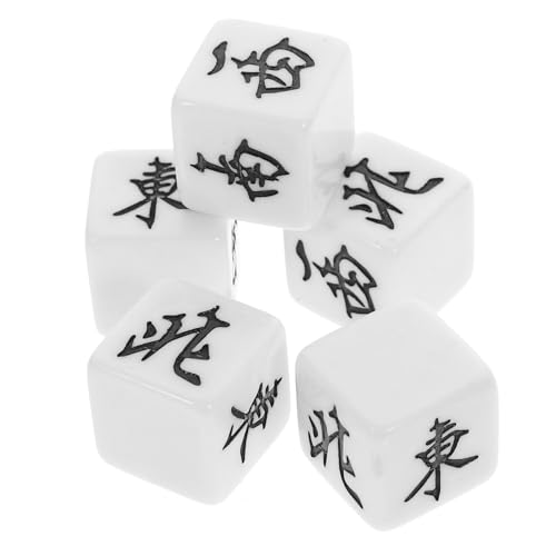 LALADEFIEE Mahjong Würfel 5 Stück Acryl Würfel Spiel Requisiten Brettspiel Werkzeug Kompakte Größe Komfortable Runde Kanten von LALADEFIEE