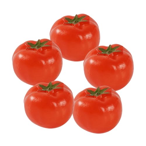 LALADEFIEE 5st Kirschtomatenmodell Künstliches Tomatendekor Gefälschte Minitomate Mini-künstliche Tomate Künstliche Miniaturtomate Mini-kunsttomaten-dekor Gefälschte Tomatenminiaturen Rot PVC von LALADEFIEE