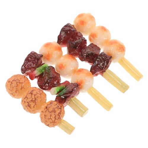 LALADEFIEE 5st Simulierte Grillspieße Grillspielzeug Küchenspielset Küchenessen Spielen Gefälschte Grillgerichte Spielzeug-Grill-Essen Happy Meal Spielzeug BBQ Kochendes Küchenspielzeug PVC von LALADEFIEE