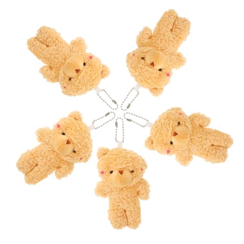 LALADEFIEE 5st Teddybär Stofftier Mini-kuschelbär Mini-bärenspielzeug Ausgestopfter Kleiner Bär Plüschbärenfigur Mini-bärenpuppen Tiere Plüsch Schlüsselanhänger Pp Baumwolle Brown von LALADEFIEE