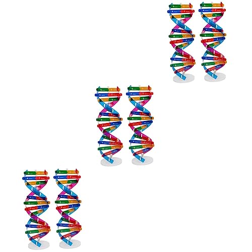 LALADEFIEE 6 STK DNA-doppelhelix-Modell Bausatz Doppelt Wissenschaftliches Molekularmodell Wissenschaftliches Spielzeugset Komponenten des Doppelhelix-modells Kinder-DNA-Modell Wendel Abs von LALADEFIEE