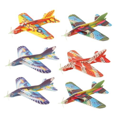 LALADEFIEE Flughafen Spielzeug 6er Set Flugzeug Für Lustige Zusammengestellte Flugzeug Modelle Für Den Außenbereich Pädagogisches Für Jungen Und Ädchen Zufälligen Farben Flugzeuge Spielzeug von LALADEFIEE