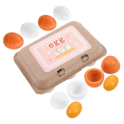 LALADEFIEE Ostern Simulation Eier Spielzeug Set 6 Stück Holz Eier Jungen und Mädchen Küche Spielzeug für Jungen Mädchen von LALADEFIEE