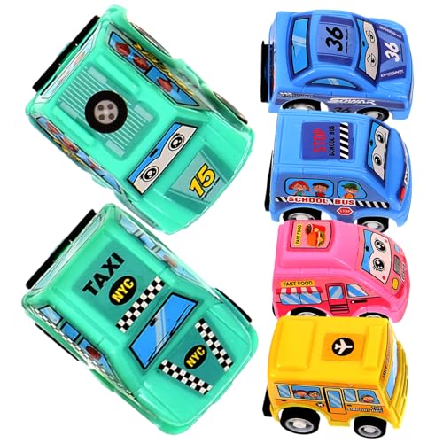 LALADEFIEE 6 Stück Lustige Pull Back Spielzeuge Für Kinder Mini Technik Fahrzeuge Reibungsauto Spielzeug Frühes Lernspielzeug Für Kleinkinder Auto Styling Ideal Für Jungen von LALADEFIEE