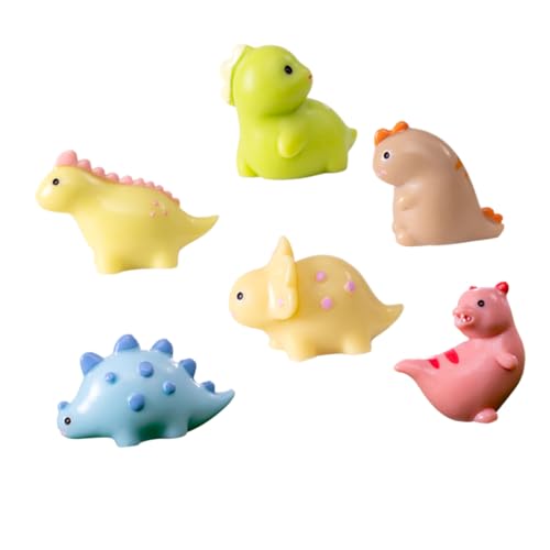 LALADEFIEE Mini Dinosaurier Figuren Set üße Dinosaurier Ornamente Aus Resin Für Garten Terrasse Und Heimdekoration Tierische Deko Für Miniatur Landschaften von LALADEFIEE