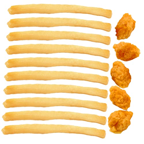 LALADEFIEE 60 STK Pommes-Modell künstliche Chicken Nuggets gefälschtes Brathähnchen Realitätsnah Lebensmittelattrappe Modelle realistisches Spielfutter gefälschte Lebensmittel realistisch PVC von LALADEFIEE