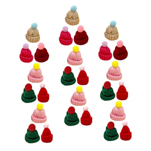 LALADEFIEE 60St Mini-Hut Cute Decor weihnachtsmütze weihnsgeschenke weihnachtskopfbedeckung Weihnachten Zubehör für Minihüte Mini-Strickmütze DIY-Kunstbedarf kleine Hüte Garn von LALADEFIEE