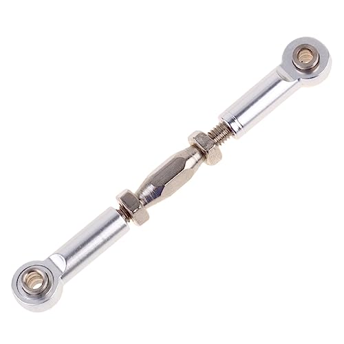 LALADEFIEE 6St RC Auto Stangengestänge Spannschlossgestänge RC-Stab Gestänge für rc Sturzgestänge Stangenenden Verstellbare Zugstange Spannschlossstange Stangengestänge für LKW Silver von LALADEFIEE