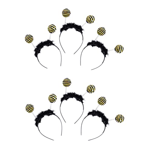 LALADEFIEE 6st Biene Pailletten Stirnband Außerirdischer Kopfschmuck Ameisen-marienkäfer-haarband Lametta Haarband Bommel-stirnband Antennen-haar-accessoires Marienkäfer-dekor Black Plastik von LALADEFIEE