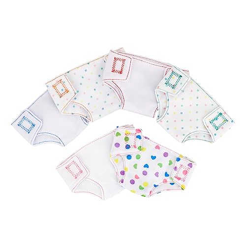 LALADEFIEE 6st Puppenkleidung Unterwäsche Für Puppen Babyzubehör Für Mädchen Kinder Tun So, Würden Sie Spielzeug Spielen Puppenwindeln Mädchen Spielzeug Puppenunterhose Kostüm Stoff Weiß von LALADEFIEE