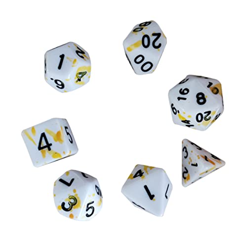 LALADEFIEE 7St Brettspiel Würfel RPG-Würfel Brettspielwürfel Blutwürfel Spielzeug verdammte Würfel Partyzubehör brettspiel zubehör Party zubehör Acryl Würfel realistische Blutwürfel Yellow von LALADEFIEE