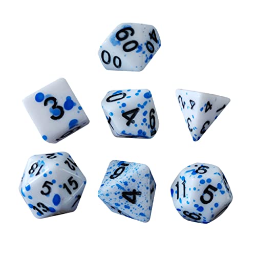 LALADEFIEE 7St Brettspiel Würfel lustige Würfel Brettspiele Würfel unregelmäßige Würfel RPG-Würfel bürospiel familienspiele dice Set realistische Blutwürfel Würfel für Rollenspiele Acryl Blue von LALADEFIEE