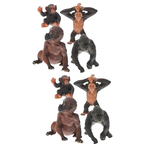 LALADEFIEE 8 STK Orang-utan Spielzeugmodell Realistisches Tierspielzeug Wild Lebende Figur Tierische Spielsachen Gorilla-babyspielzeug Orang-utan-Figur Gorillafigur Spielzeug Plastik von LALADEFIEE