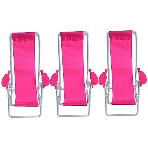 LALADEFIEE 9 STK Mini-strandkorb Strandkorb Für Puppen Simuliertes Strandkorbmodell Sommer-strandkorb Mini-stranddekoration Mikrolandschaft Strand Miniatur-loungesessel Strandkuchen Abs Rosy von LALADEFIEE