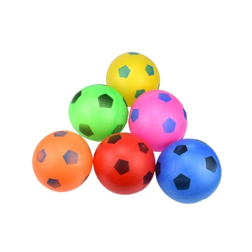 LALADEFIEE 9 Stück Aufblasbare Kunststoff Fußbälle Für Kinder Mehrfarbige PVC Spielbälle Lustige Indoor Outdoor Spielzeuge Ideal Für Flunkyball Und Freizeitaktivitäten Zufällige Farben von LALADEFIEE