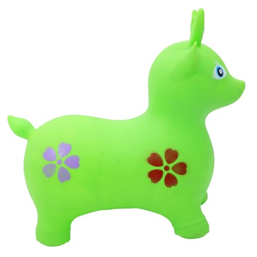 LALADEFIEE Aufblasbare Spielzeuge Kinderspielzeug Hüpfendes REH Für Kinder Hirschhüpfer Hüpfendes Tierspielzeug Hirsch-Bouncer-Spielzeug Aufblasbarer Hüpfhirsch Für Kinder Green PVC von LALADEFIEE