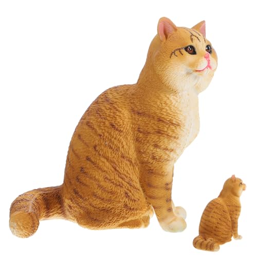 LALADEFIEE Katzenfiguren Kurze Katzenfigur Aus Realistische Simulation Einer Kurzhaarkatze Für Dekoration Und Als Tierisches Lernspielzeug Ideales Für Katzenliebhaber 1 Katzen Figuren von LALADEFIEE