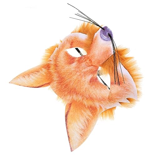 LALADEFIEE Einzigartige Masken Cartoon Fuchs Maske Halloween Fuchs Masken Cosplay Kostüm Halbes Gesicht Pelziges Maskerade Party Fuchs Maske Zarte Partymaske Party Weihnachten Katzenaugen von LALADEFIEE