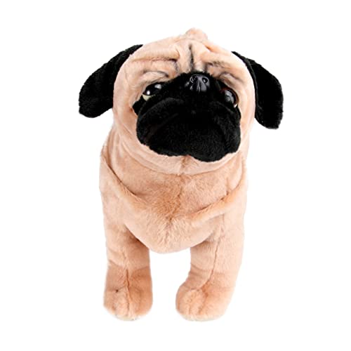 LALADEFIEE Entzückendes Plüschtier Mops Hund Weiches Pelziges Stofftier Für Kinder Mini Kuscheltier Perfekt Als Für Jungen Und Mädchen von LALADEFIEE