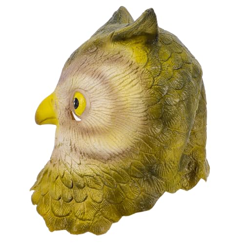 LALADEFIEE Eulenmaske Adlerkopf Voller Kopf Realistisches Tier Halloween-eule Tierische Kopfbedeckung Eulenkostüm Halloweenkostüm Karnevalsmasken Tier Vogel Lustiges Tier Emulsion von LALADEFIEE