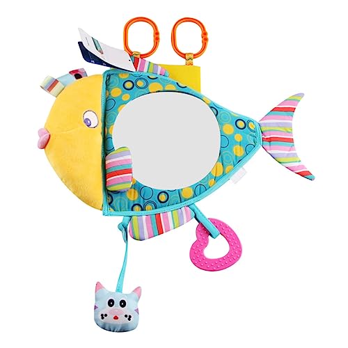 LALADEFIEE üsch Fisch Mit Spiegel Für Babys Kreatives Kuscheltier Für Neugeborene Ideal Für Tummy Time Babyspielzeug Zur Der Sensorischen Entwicklung von LALADEFIEE