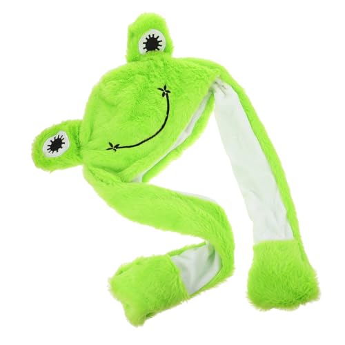 LALADEFIEE Frosch Hut kindermütze caps für kinder Froschgesicht tiermützen Froschverkleidung Partyhut-Requisite dekorativer Froschhut Ohrenmütze Hut-Dekor lustiger Partyhut pp Baumwolle Green von LALADEFIEE