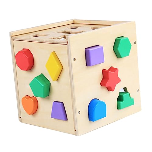 LALADEFIEE Geometrisches Formsortierspielzeug Für Kognitive Holzbausteine Lustiges Matching Game Für Frühkindliche Entwicklung Für Jungen Und Mädchen von LALADEFIEE