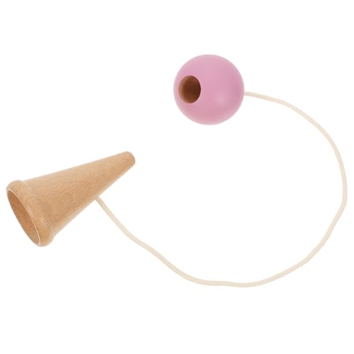 LALADEFIEE Geschicklichkeitsball japanische spielzeuge pädagogisches Kendama-Spielzeug Handübungsspielzeug bastelzeug für Kinder Activity für Kinder Kinderspielzeug Kinder versorgen Holz Rosa von LALADEFIEE