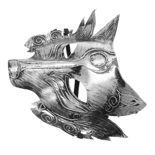 LALADEFIEE Halloween-Maske Wolf-Cosplay-Requisite gruselige Tiermaske Requisiten für Wolfskostüme Cosplay-Kostüm Maskenball Maske Cosplay-Maske Maskerade Tiermaske neuartige Maske PVC Silver von LALADEFIEE