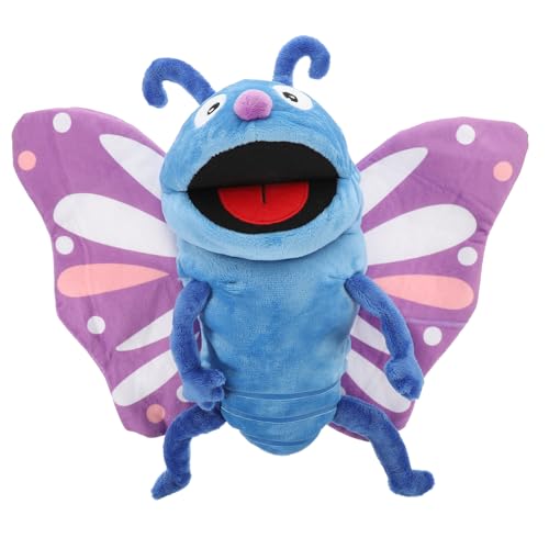 LALADEFIEE Handpuppe Schmetterling ausgestopfte Handpuppe Tierische Fingerpuppen Cartoon-Tiere-Marionette Handpuppe für Kinder Schmetterling stofftier Schmetterlingshandpuppen Plüsch von LALADEFIEE