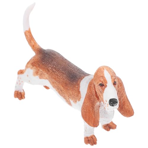 LALADEFIEE Hundepuppe Hund Wohnkultur Realistischer Hund Hundefotoverzierung Miniatur Kognitives Modell des Hundes Tierisches Spielzeug Basset-hundestatue Karikatur Hundefigur Modelle Plastik von LALADEFIEE