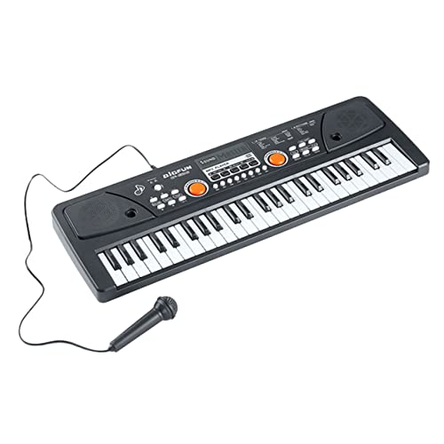 LALADEFIEE Kinder E Piano 49 Tasten Elektronisches Keyboard Mit Mikrofon Multifunktionales Musikspielzeug E Piano Für Kinder Anfänger von LALADEFIEE