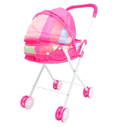 LALADEFIEE Puppen Kinderwagen Spielzeug Kinderwagen Puppenwagen Für Kleiner Handwagen Für Ädchen Ideal Für Rollenspiele Und Fantasievolles Regenbogen Design Ideal Für Puppen Und Stofftiere von LALADEFIEE