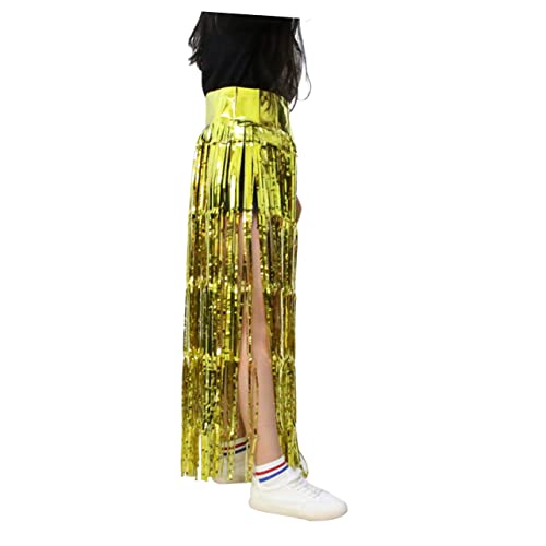 LALADEFIEE Kostüm Regenvorhang hawaiianische Cosplay-Kostüme hawaiianisches Outfit Hawaiischer Rock party sachen party supplies Performance-Kostüm Nieselregenvorhangbekleidung Golden von LALADEFIEE