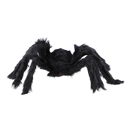 LALADEFIEE Künstliche Spinnen Ornamente Halloween Fake Spinne Schwarzes Spinnenmuster 50 g Gruselige Dekoration Für Desktop Bar Und Laden Perfekt Für Halloween Partys Und von LALADEFIEE