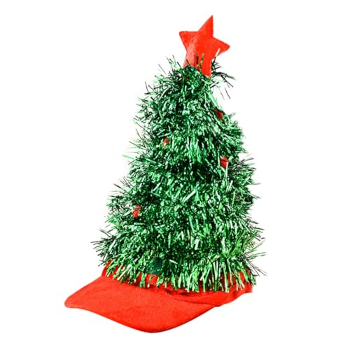 LALADEFIEE Lustiger Weihnachtsbaum Hut Für Erwachsene Neuheits Anzieh Cosplay Kostü Mit Stern Perfekte Weihnachtsmütze Für Festliche Partys Und Feiern Einzigartiger Kopfschmuck Für von LALADEFIEE