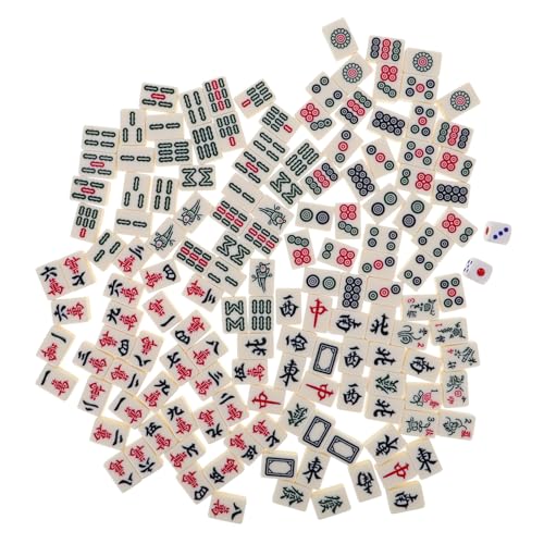 LALADEFIEE Mahjong Brettspiel Set Traditionelles Chinesisches Reisespiel Mini Mahjong Tischset Für Wohnheim Und Freizeit Ideal Für Familienspiele Und Gesellige Abende 1 Box Mit von LALADEFIEE