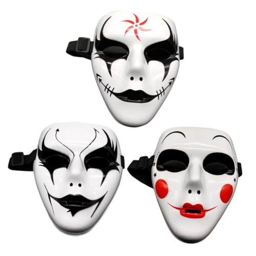 LALADEFIEE Maske Halloween Maskerademasken Party Maske Karneval Maske Anonyme Kerlmaske Vollkopfmaske Leere Kostümmaske Gesichtsmaskenkostüm Männliche Kostümmaske Vendetta Hacker Maske von LALADEFIEE