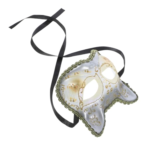 LALADEFIEE Maske halloween hallowen masks the mask Maskiert geschke chaps kinder tiegerkostuem kinder wischtelgeschenk mask Katzenkopf Cosplay dekorativ Partygeschenk Plastik Weiß von LALADEFIEE