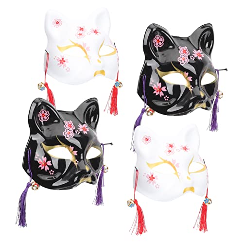 LALADEFIEE Maskendekor Kreative Kostümpartymaske Clown Fox Japanische Katze Kimono Kabuki Festival Cosplay Maske Kreative Maske Party Kostüm Fuchs Accessoires Festival Masquerade Requisiten von LALADEFIEE