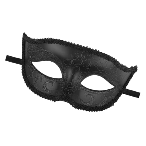 LALADEFIEE Männer Halloween Kostüme Erwachsene Maskerade Party Maske Vintage Karneval Maske Volle Gesicht Kunststoff Unisex Maske Schwarz von LALADEFIEE