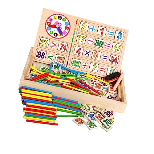 LALADEFIEE Mathematische Intelligenz Babyspielzeug Lernspielzeug Holzklötze Holz Zahlenkarten & Zählstäbe Stabbausteine Mit Box Kinder Montessori Spielzeug von LALADEFIEE