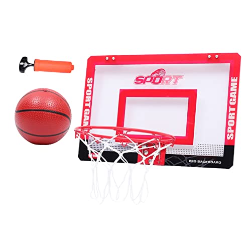 LALADEFIEE Mini Basketballkorb Set Für Tür Büro & Zuhause Verstellbarer Basketballkorb Mit Pumpe Metallrahmen & Netz Wandmontage Tragbar Indoor Basketballspiel von LALADEFIEE