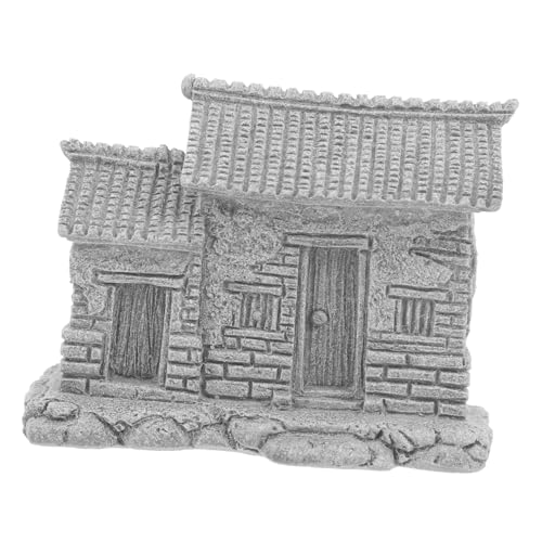 LALADEFIEE Mini Hausdekorationen Im Chinesischen Stil Winziges Vintage Dekor Hausdekorationen Für Zuhause Winzige Häuser Blumendekor Heimdekoration Landschaft Cottage Graues von LALADEFIEE