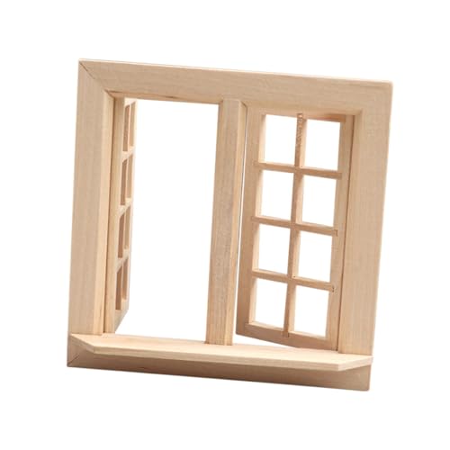 LALADEFIEE Mini Hausverzierung Ungefärbtes Mini Holzfenster Dekoratives Mini Fenstermodell Für Puppenhäuser Und Bastelprojekte Ideal Für Kreative DIY Dekorationen von LALADEFIEE