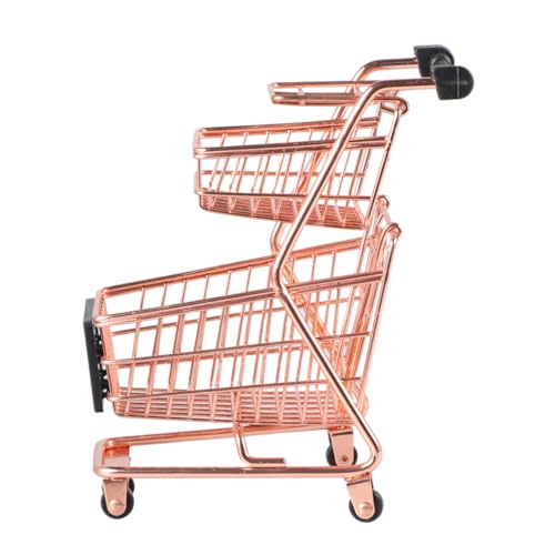 LALADEFIEE Mini Metall Einkaufswagen Trolley Doppellagig Roségold Rollenspiel Kaufladen Zubehör Vorstellungskraft und Farberkennung LALADEFIEE Mini Metall Einkaufswagen Trolley Doppellagig Roségold Rollenspiel Kaufladen Zubehör Vorstellungskraft und Farberkennung von LALADEFIEE